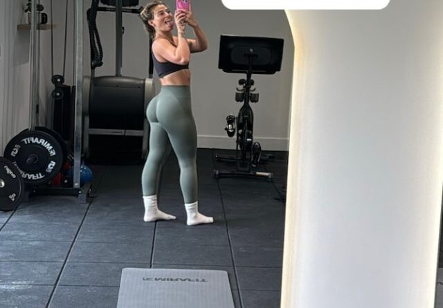 Fitness Influencer Meggan Grubb in Two-Piece Workout Gear "Fit to Build"